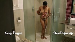 Desi south indian girl young bhabhi Payal in bathroom taking shower and masturbation