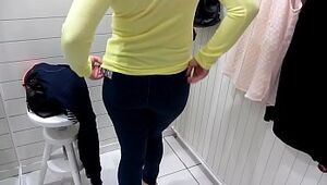 Pissing in the public toilet and undressing in the dressing room at the mall.